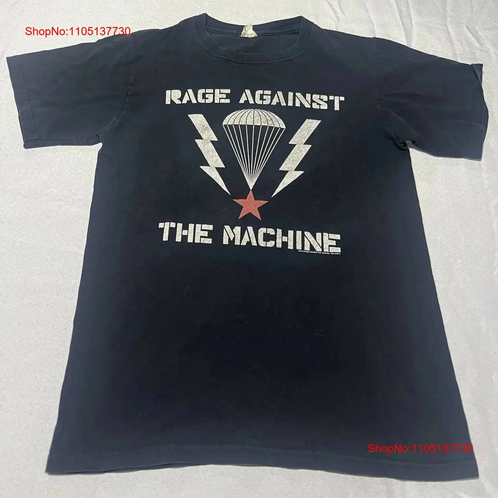 

Винтажная футболка с парашютом Anvil Rage Against The Machine, размер, маленький винтажный потертый топ для повседневной носки, уличная одежда, повседневная одежда