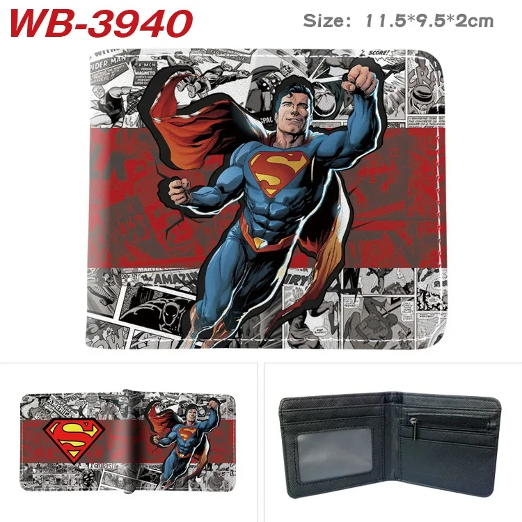 DC Super Hero Anime Figure Batman Superman Wonder Woman Justice League PU Leather Printed Short Card Holder Wallet Birthday Gift