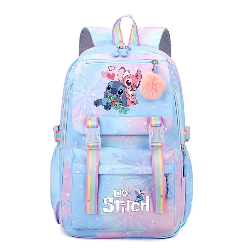 Disney lilo e stitch mochila feminina meninos meninas bookbag estudante adolescente crianças mochila mochila