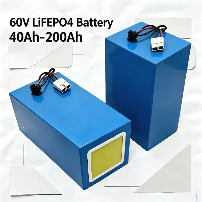60V High Capacity Li-ion Power Storage Battery, 20Ah-200Ah, Integrated BMS, Rechargeable Power for Electric Tricycle, Motorcycle