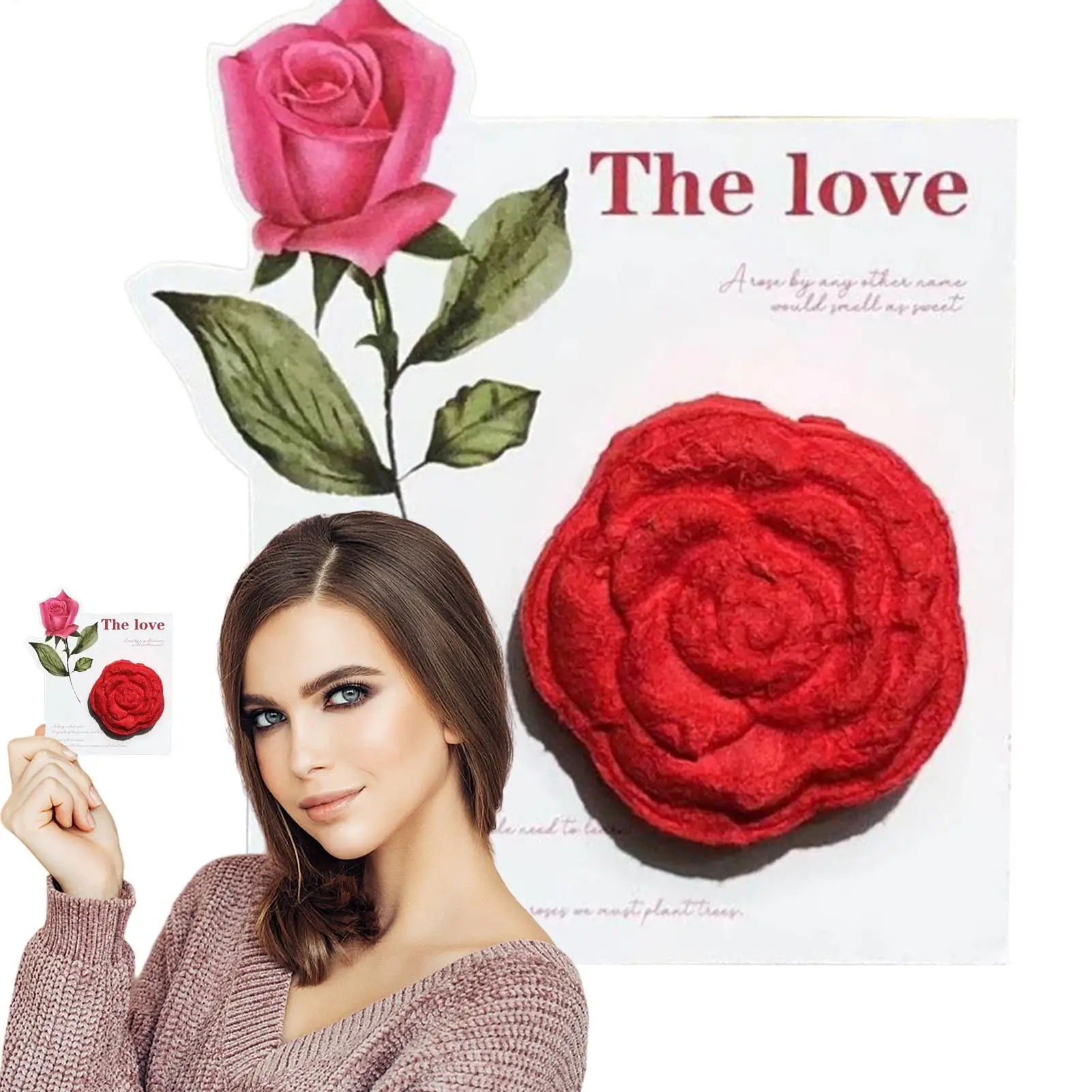 3D-Popup-Grußkarten, Rose, Blumensamen, Abbau, Papier, Grußkarte, Valentinstag, kreative Blumenkarten für Freunde