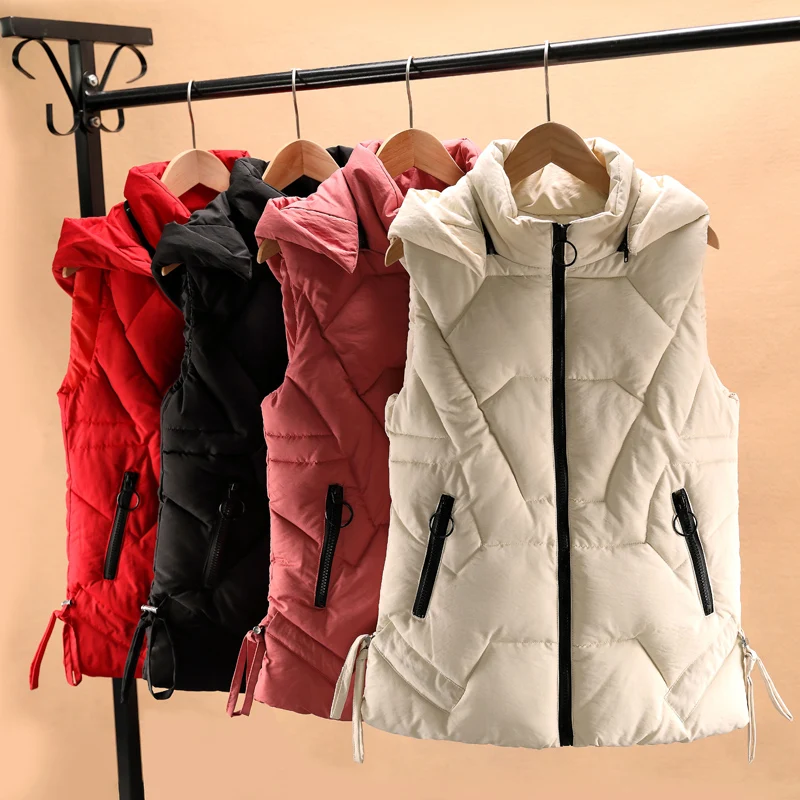 2025 Women Multiple colors Sleeveless Vest Winter Warm  Size 4XL Down Cotton Padded Female Veats  Collar Sleeveless Waistcoat