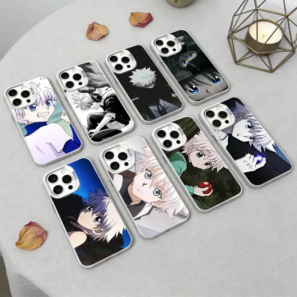 

G-Killua Zoldyck K-Hunter X Hunter Phone Case For iPhone 17,16,15,14,13,12,Pro MAX Black Matte Shockproof Cover