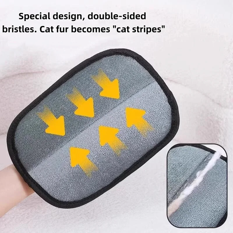 قفازات تساقط الحيوانات الأليفة المطورة كبيرة الحجم، قفازات شعر الحيوانات الأليفة الثابتة بخمسة أصابع، أداة تساقط الحيوانات الأليفة بفرشاة سحرية قابلة لإعادة الاستخدام