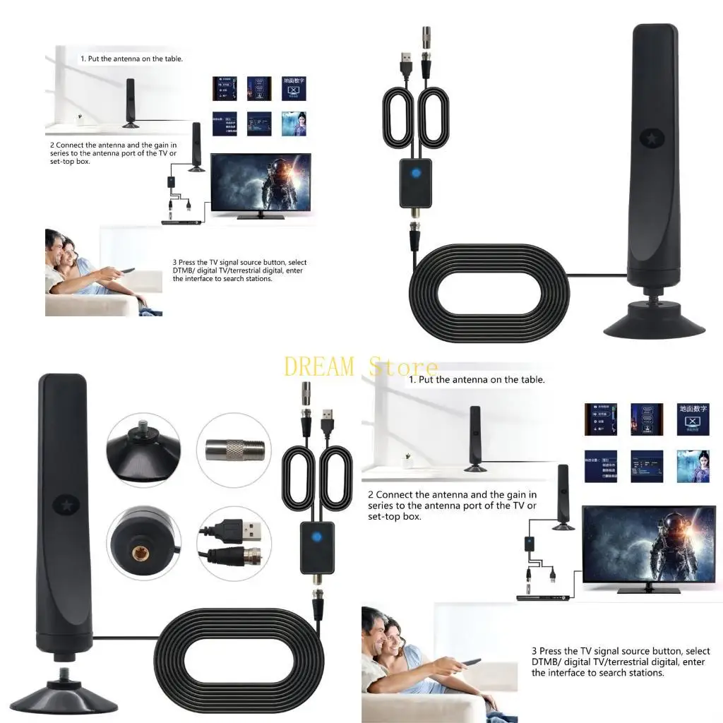 Indoor HDTV Antennas Digital Amplifiers,Support 1080p Coaxial Cable HDTV Antennas for Local Channel Boosters best sale
