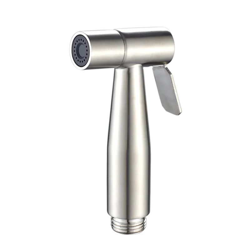 

304 Stainless Steel Brushed Portable Toilet Bidet Sprayer Gun Holder Single Cold Water Tap for Bathroom