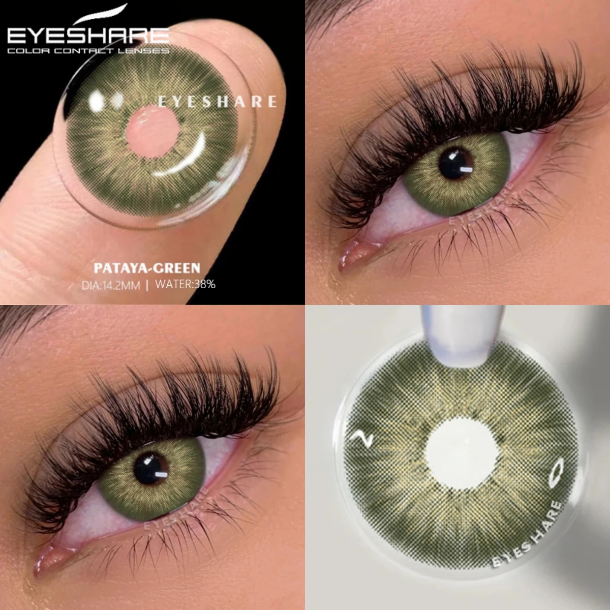 EYESHARE 1Pair Myopia Lenses Colored Contacts Lenses with Prescription  Fashion Gray Contact Lenses Brown Eyes Lens With Degree