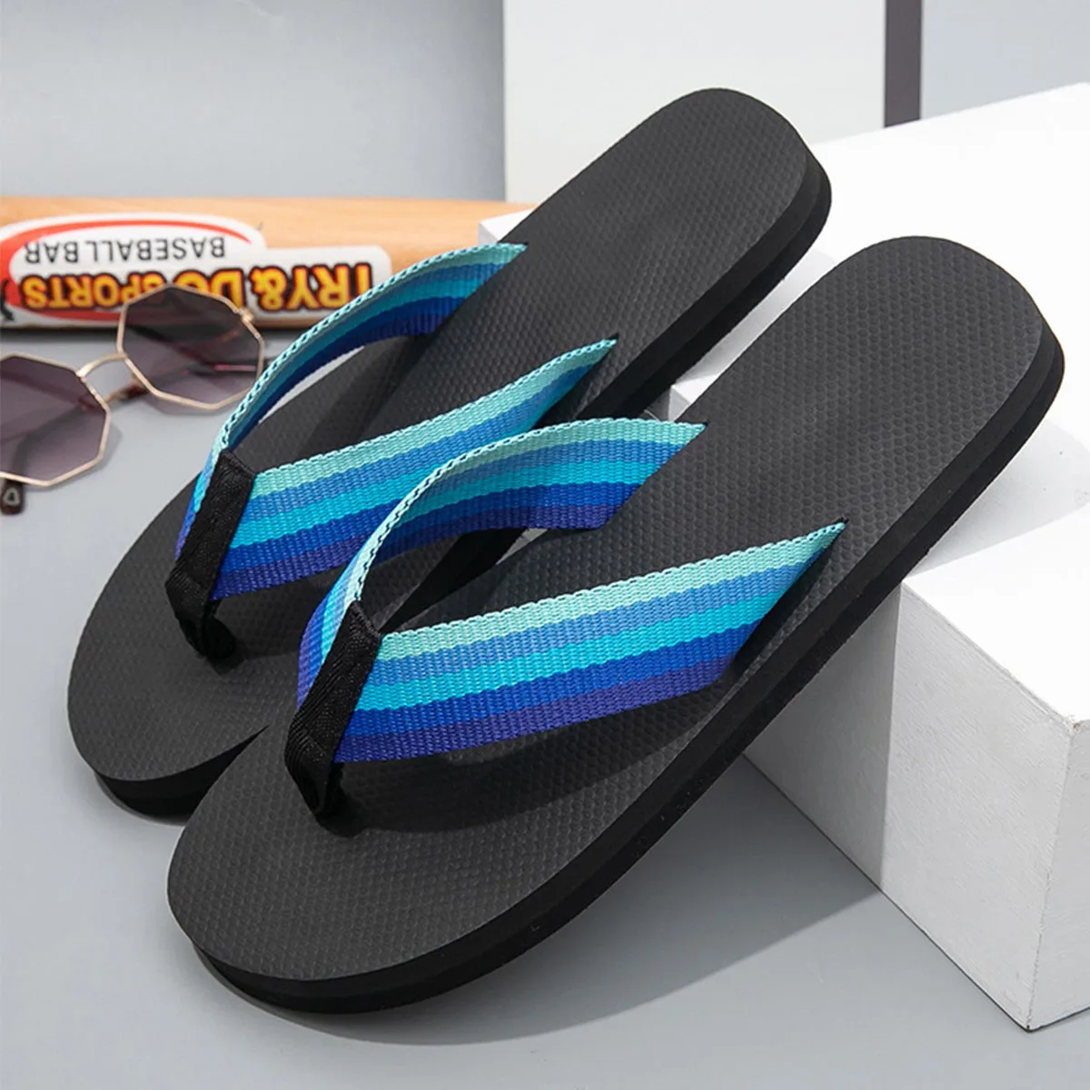 Beach Slippers Flip-Flops, Hidden Flops, Parody Creative Slippers, Spoof Beach Flip Flops, Home Bathroom Slippers, Summer Beach