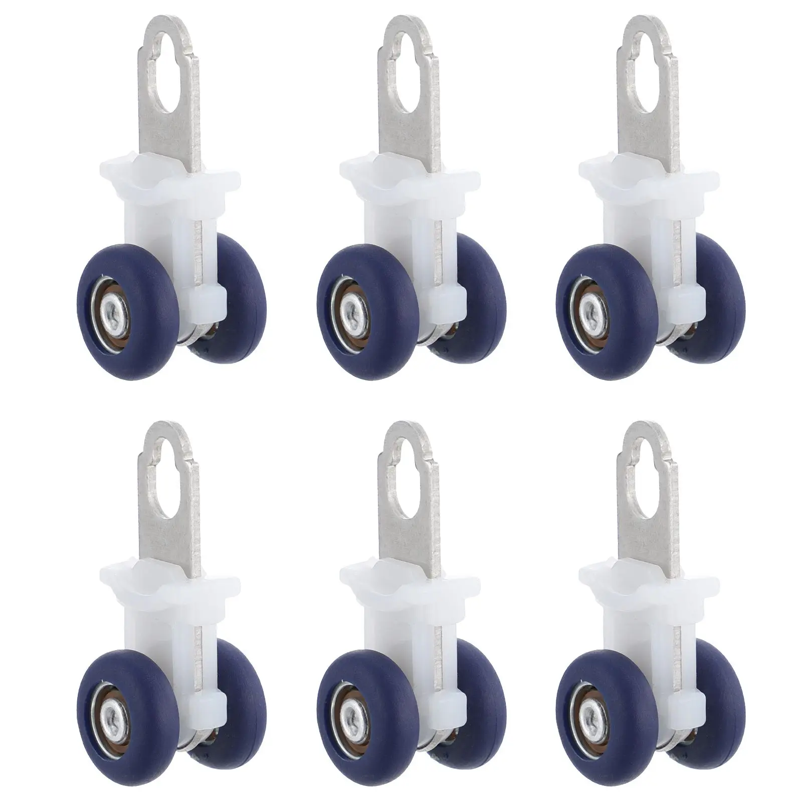 

6 Pcs Curtain Track Rollers Silent Sliding Hooks PE Stainless Steel Drapery Pulleys For Window Decor Accessories