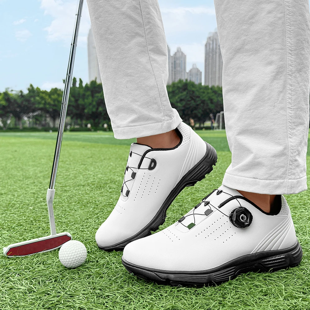 Professional Spiked Men Golf Shoes Waterproof Microfiber Anti-collision Toe Outdoor Competition Sports Sneakers size 39-49