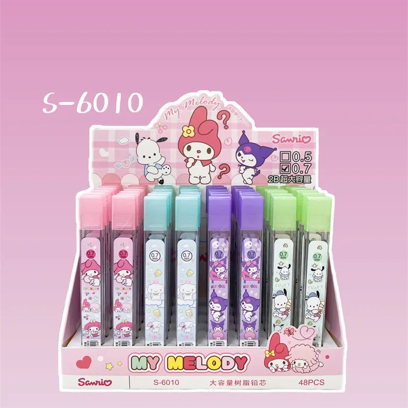 

Sanrio My Melody Mechanical Pencil Refill 48pcs Kuromi Cinnamoroll Pochacco Cute Automatic Pencil Core Refill Student Stationery