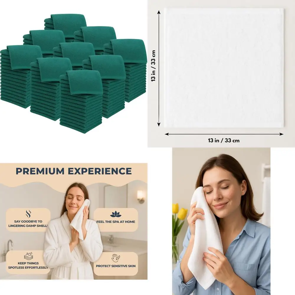 Luxurious Cotton Washcloths - Thick & Soft Towels for Shower, Face, Body, and Bathroom - Premium Quality Hotel-Style Bath Access