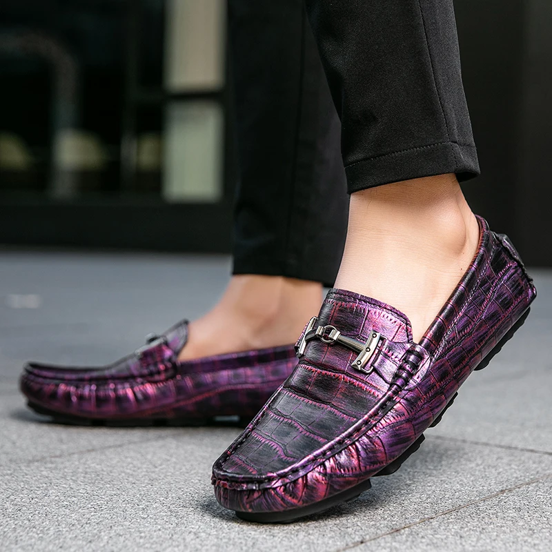 MAEDEF رجل أحذية خفيفة بدون كعب أحذية مسطحة الرجال عادية بولي أحذية أحذية من الجلد مريحة المضادة للانزلاق تنفس الذكور القيادة أحذية مشي #1