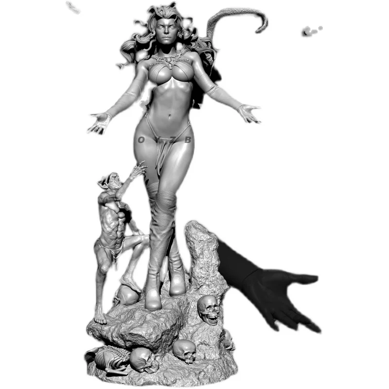 55mm 75mm Harz modell kits figur schönheit farblos und selbst-montiert TD-3936