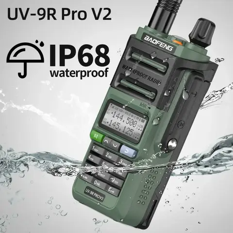 UV 9R Pro V2 바오펑 IP68 방수 무전기 트라이파워 타입-C 충전기 듀얼 밴드 햄 CB 무전기 UV 9R Plus 양방향 무전기