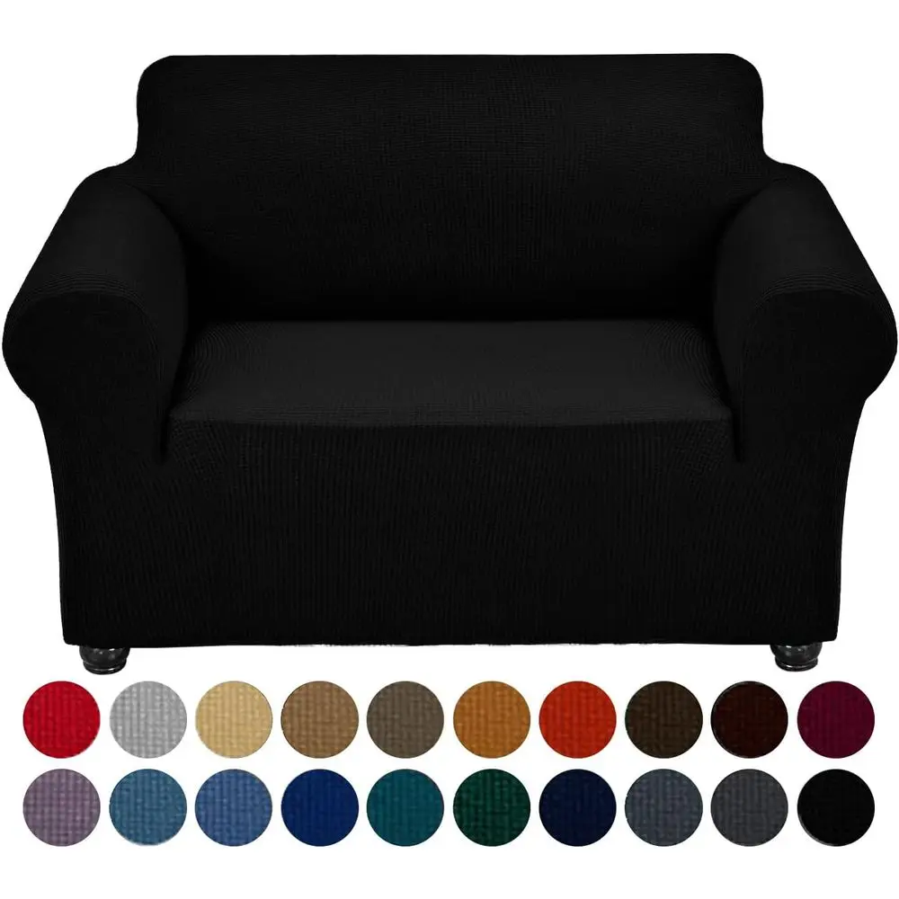 Stretch Chair Couch Cover, 1-Piece Sofa Slipcover with Elastic Bottom, Washable Furniture Protector for Pets and Kids (Armchair,