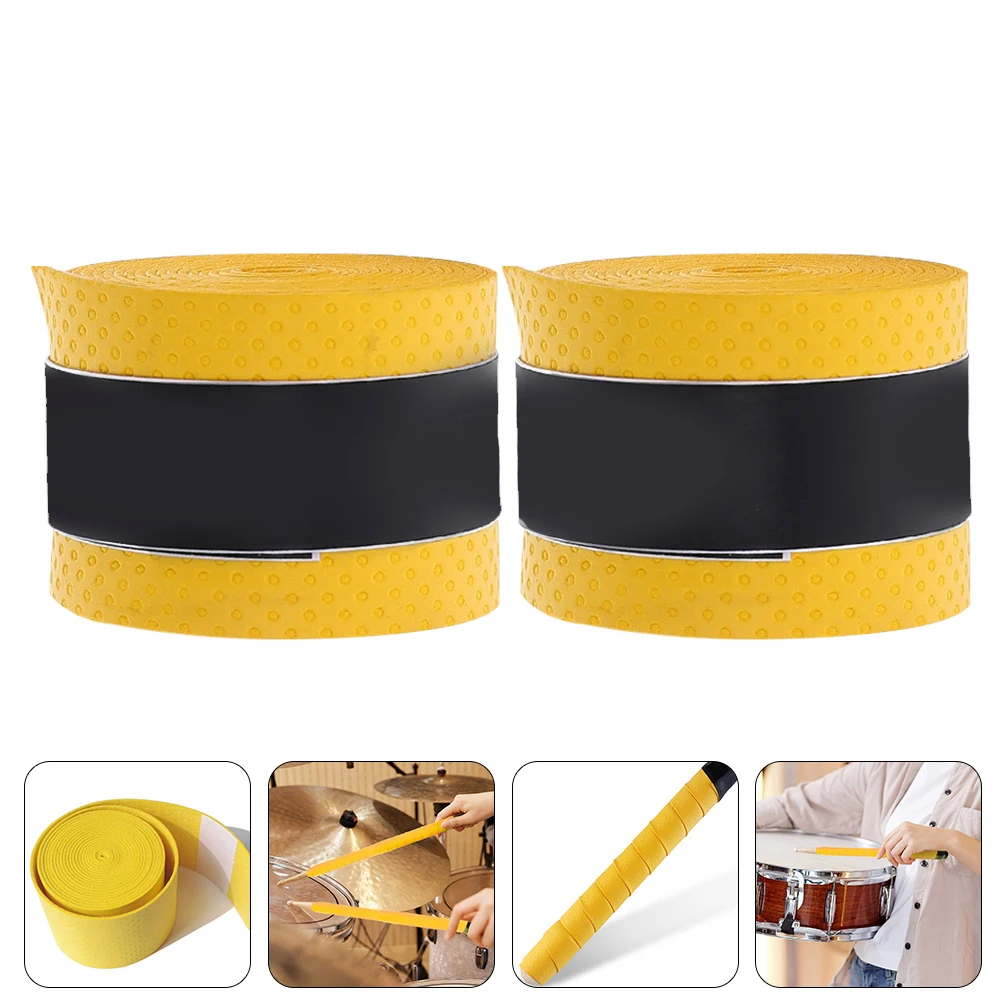 

2 Pcs Grips Anti-slip Drumstick Belt Badminton Sweat-absorbent Tape Water Viscous Pu