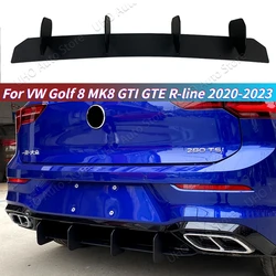 4 Vinnen Auto Achterbumper Diffuser Spoiler Kant Splitters Racen Diffuseur Body Kit Trim Voor Vw Golf 8 Mk8 Gti Gte R-Line 2020-2023