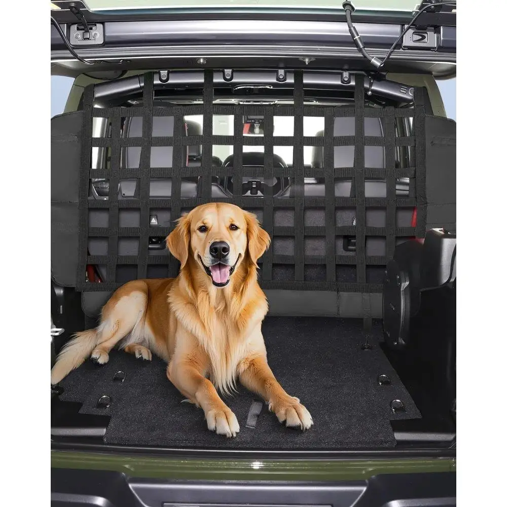 

Dog Car Barrier for Jeep wrangler Cargo Area Isolation Barrier Mesh Pet Net