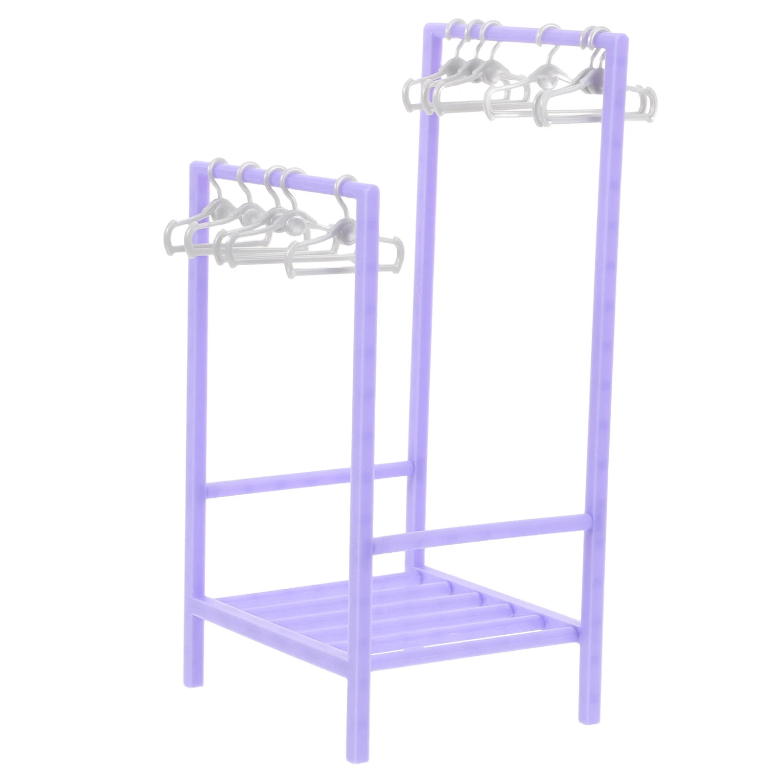 1Set Purple 30Cm Miniature Clothes Hanger Realistic Closet Organizer Dollhouse Wardrobe Furniture Accessory Clothes Rack