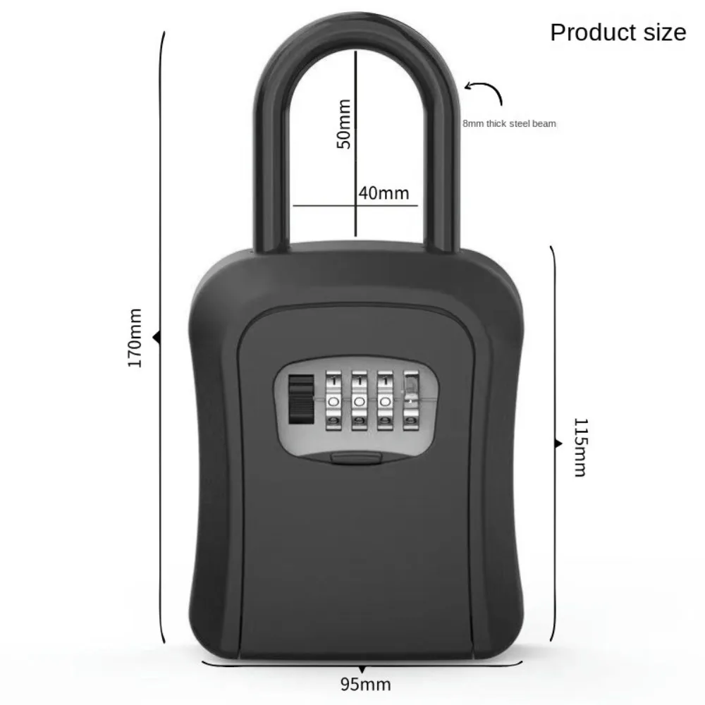 Custodia per chiavi in filo di acciaio resistente, impermeabile, codice a 4 cifre, password, scatola per chiavi, design sospeso, per la sicurezza domestica