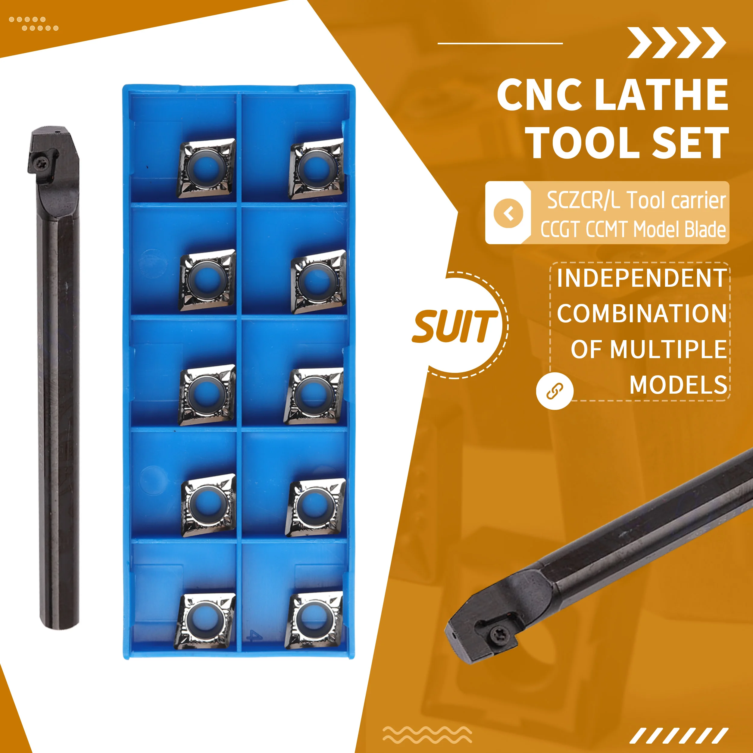 S12M S16Q-SCZCR09/L S25 tornio CNC portautensili + 10 pz CCMT inserto in metallo duro resistenza alle alte Temperature