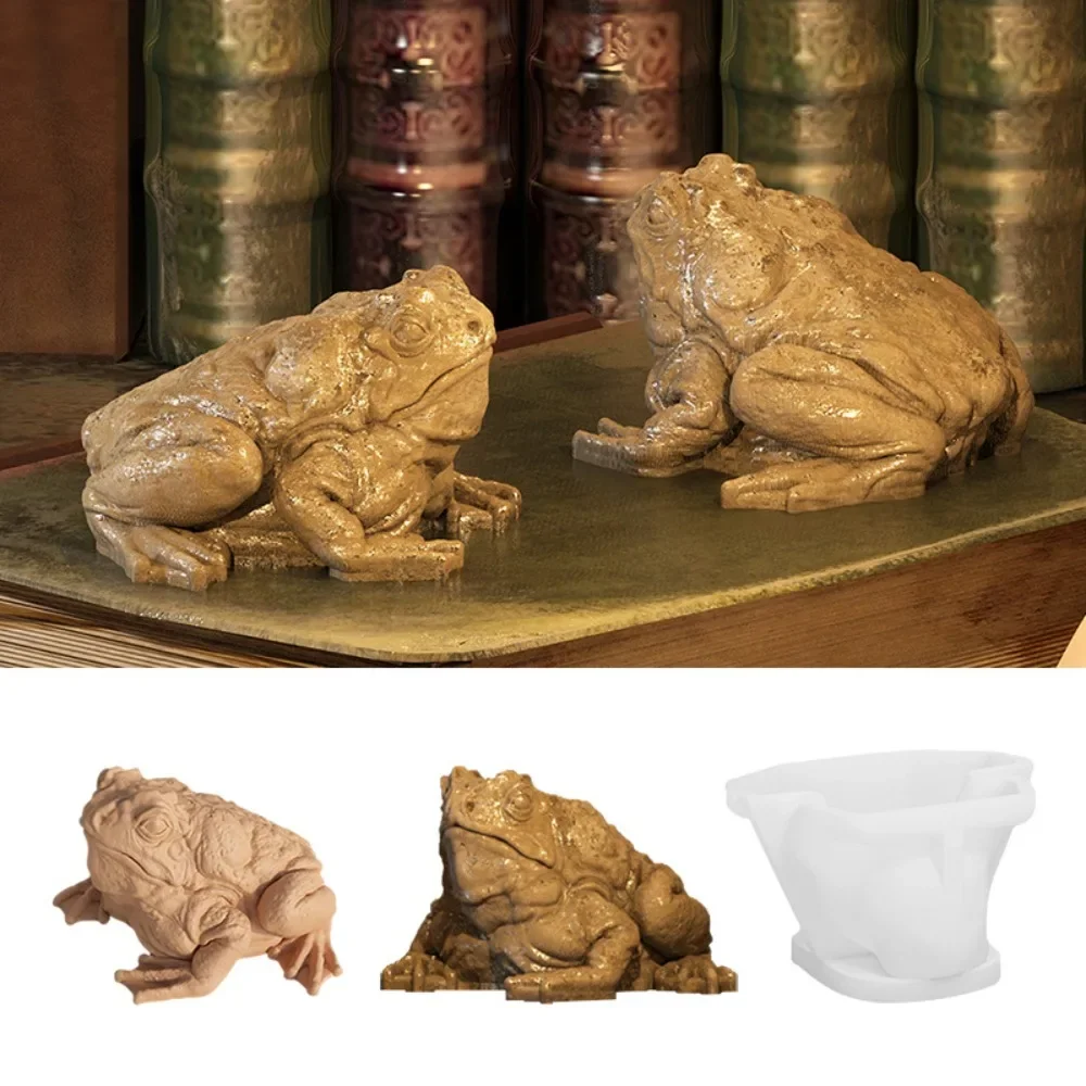 Emulation Animal Silicone Candle Molds 3D Toad Shape Soap Plaster Making Moulds Frog DIY Resin Halloween Home Party Terror Decor