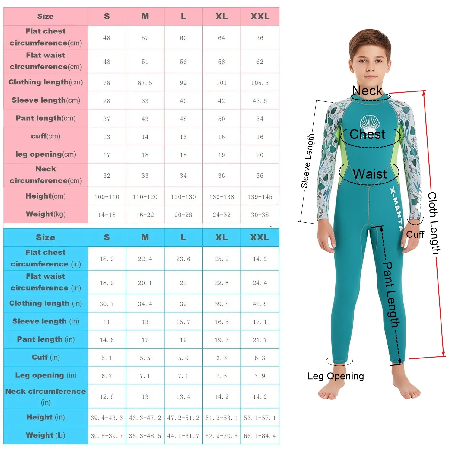 Girls Wetsuit Diving Suit 2.5MM Neoprene  Swimsuit  Long Sleeve  Surfing Jellyfish Clothing Swimwear for Cold Water