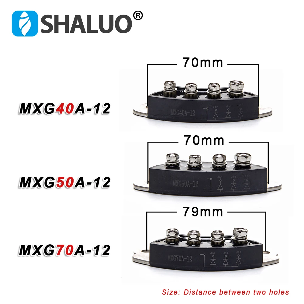 One Pair 40A 50A 70A Diesel Generator Diode Bridge Rectifier Fast Recovery Rectifier Module MXG40A-12 MXG50A-12 MXY70A-12