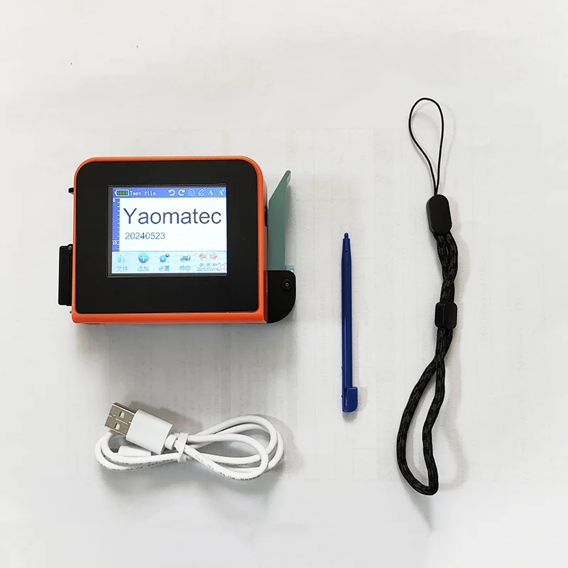 YAOMATEC 12.7mm Touch Screen QR Bar Batch Code Date Logo Expiry Label Portable Handheld Jet Thermal Inkjet Printer