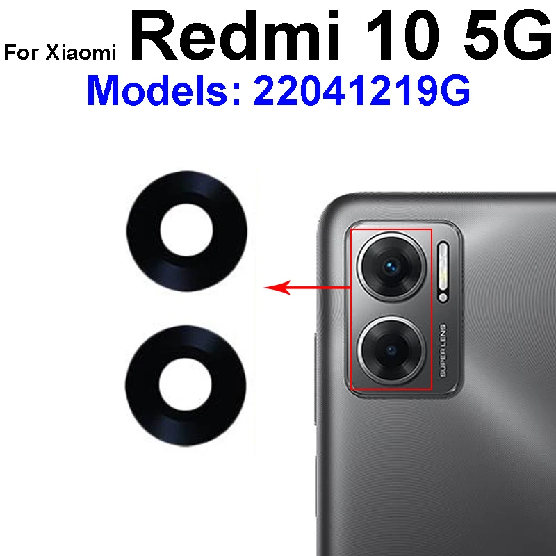 إطار زجاجي لعدسة الكاميرا الخلفية لهاتف Xiaomi Redmi 10 Prime 10 2020 10C 10A 5G غطاء عدسة زجاجية للكاميرا الخلفية مع أجزاء لاصقة #4
