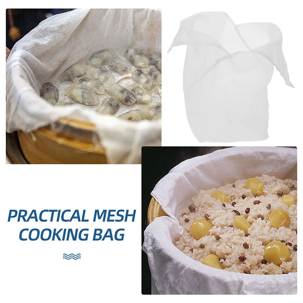 Sturdy Nylon Steaming Bag for Rice Cooker Large Capacity Reusable Steamer Liner Non Stick Cooking Net Sushi Dumpling Wine