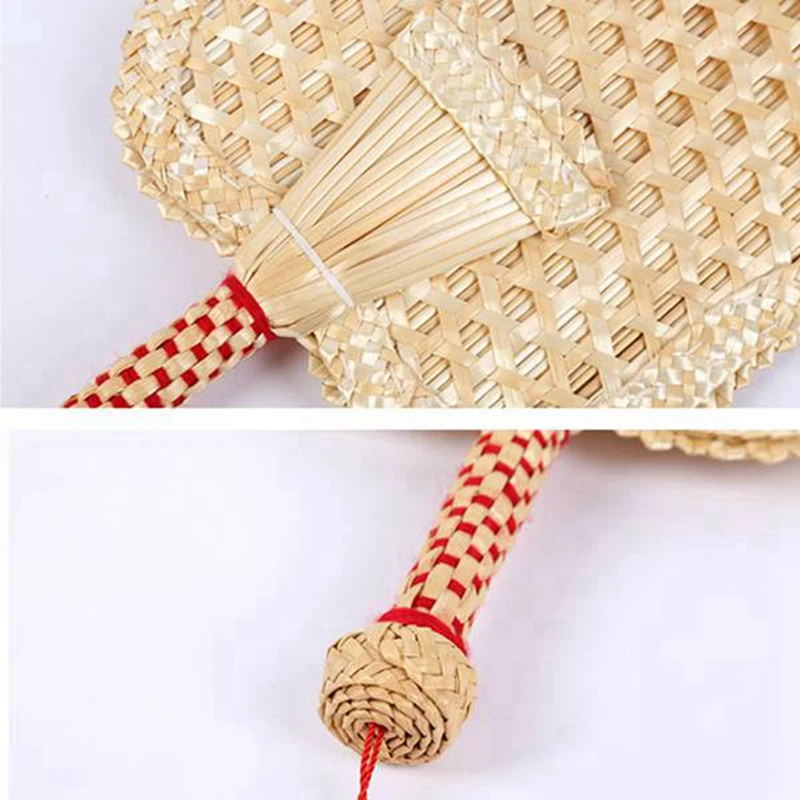 4Pcs Straw Hand-Woven Hand Fan, Natural Fan,Natural Wheat Straw Hand Fan,Hand Woven Fan, Summer Cooling Fan Handheld Fan