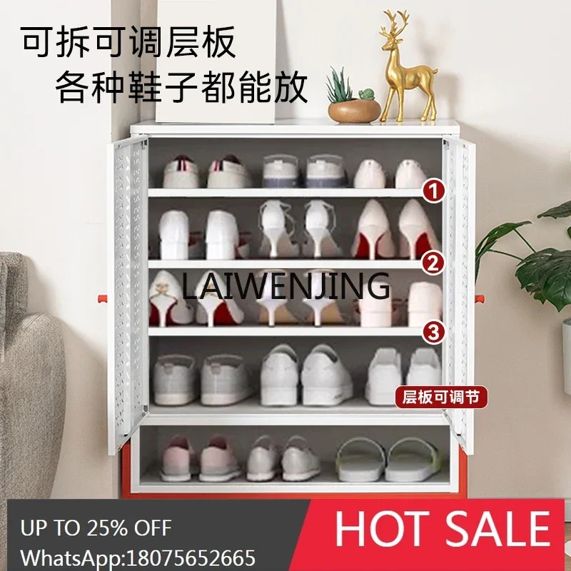 steel shoe cabinet indoor entrance shoe rack multi-layer dust-proof storage rack