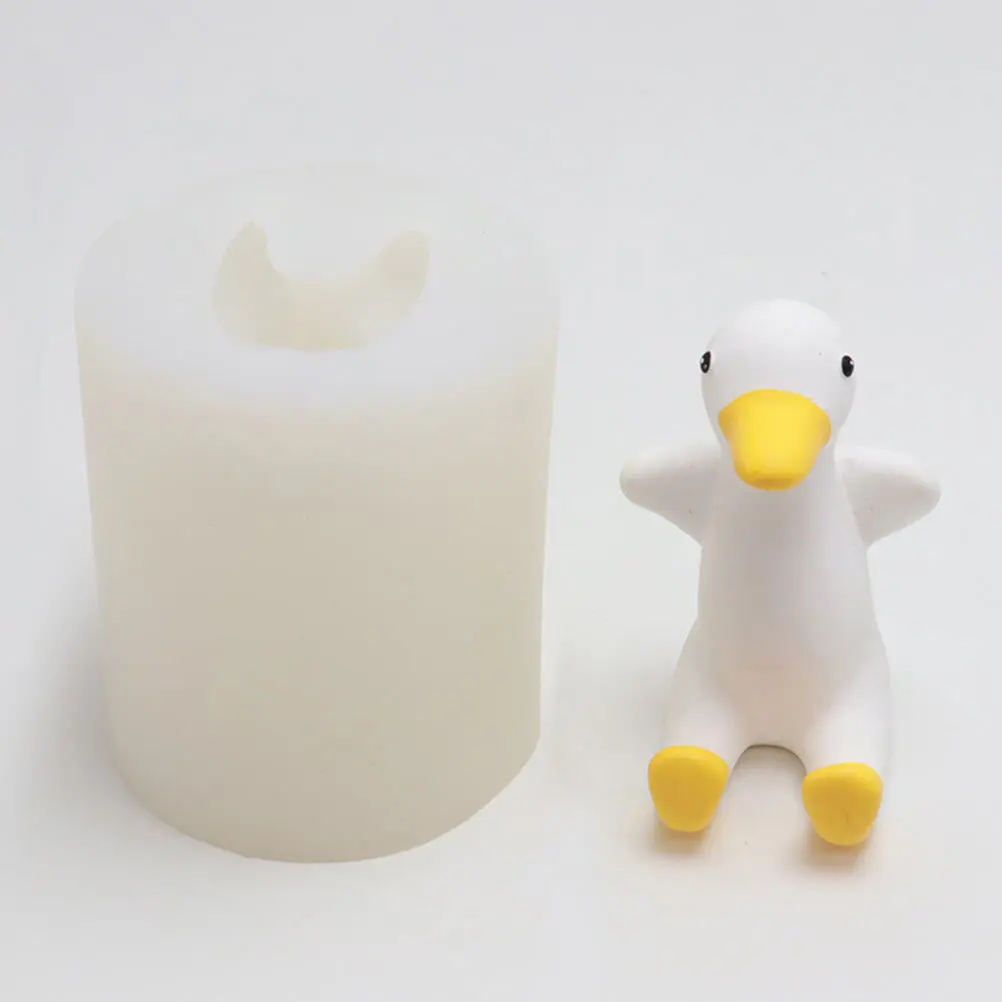 

1Pcs Cartoon Duck Silicone Mold White Flexible Durable for Baking Cake Soap Craft Decoration Silicone Mold