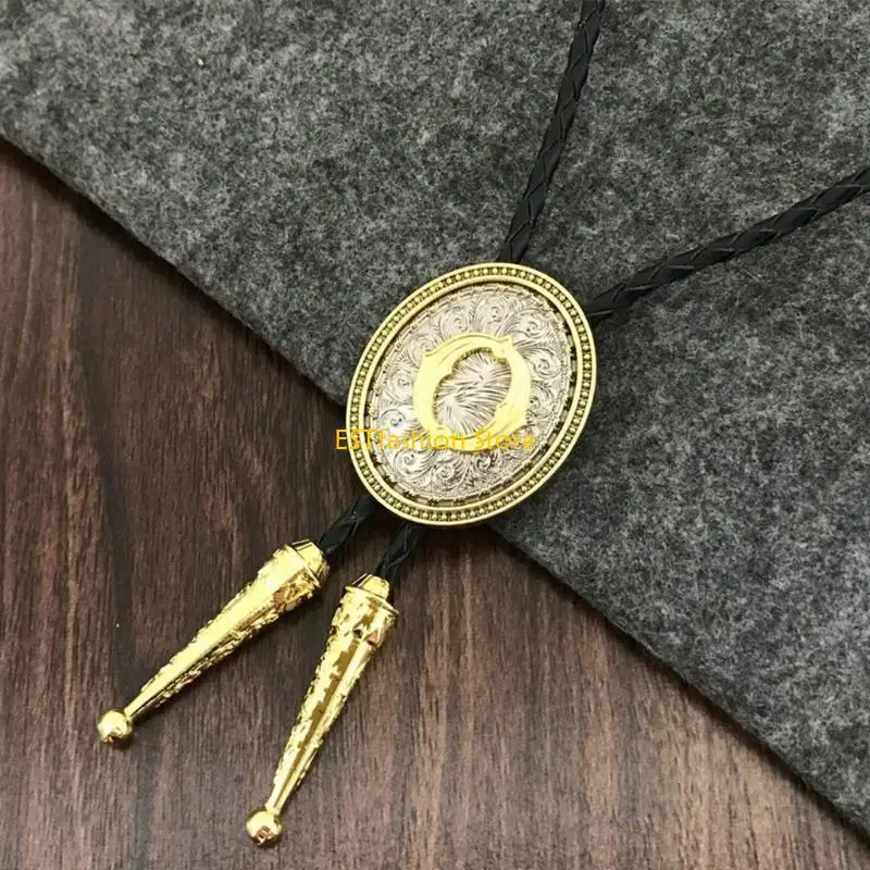 Y5GC Letter Pendant Bolo Tie for Man Women Bridegroom Wedding Necklace Evening Party British Necktie for Shirt Decors