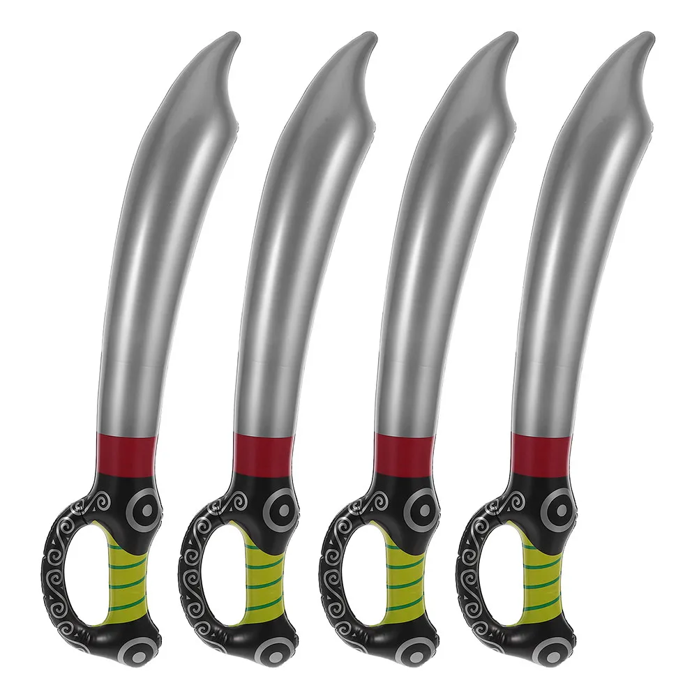 4 szt. Balony Akcesoria do Kostiumów na Halloween Nadmuchiwane Miecze Pirackie Nóż Chłopięcy PVC Halloween Urodziny Impreza Cosplay Rekwizyty Miecz
