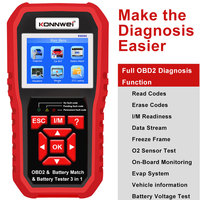 KONNWEI OBDII KW880 12V Car Battery Tester Analizer Auto Diagnostic Tool Battery Match 3 in 1 Car OBD2 Scanner Full OBD Function