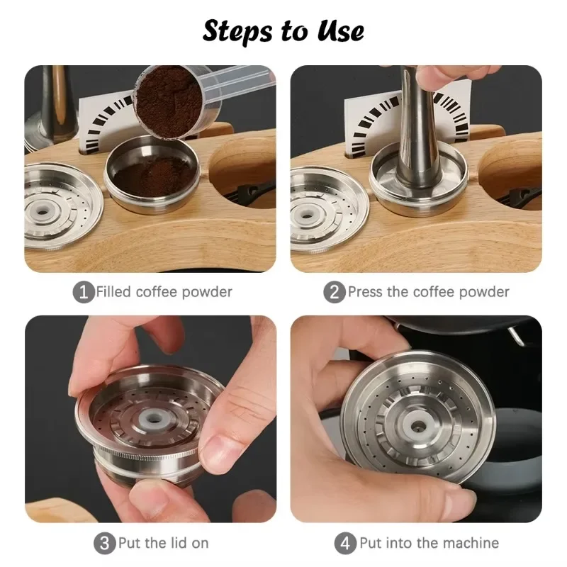 Hot Selling Wood Coffee Capsules Filling Rack Refillable Pod Compatible