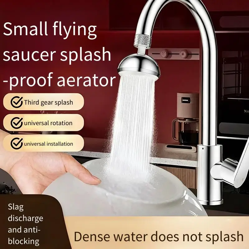 Premium Disc Shape Faucet Aerator, Pressurized Anti-Splash Rotating Tap Extender Soft Foam Bubbler Sprayer for Kitchen