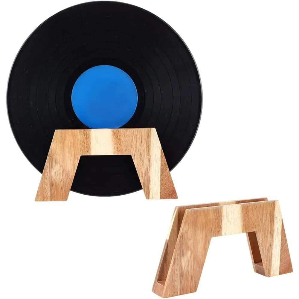 

2Pcs Wooden Vinyl Record Holder Vinyl Records Albums Wooden Vinyls Record Display Now Playing Record Holders Vinyl Record