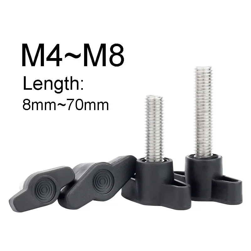 2~3PCS 304 Stainless Steel Z-shaped Handle Bolts M4 M5 M6 M8 T-Head Handle Screw Plastic Head Manual Tightening Screws