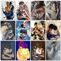 GATYZTORY 60x75cm Painting By Numbers Embrace Lover Pictures by numbers On Canvas DIY Frameless Wall Art Picture For Home Decor