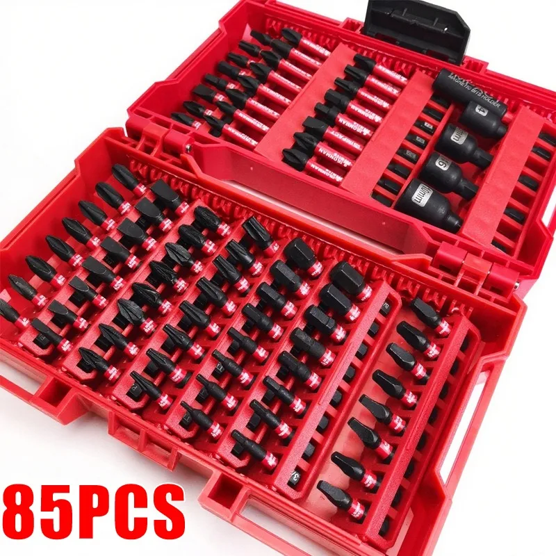 

53/85 шт., коробка для волшебных бит, ударный шестигранный ключ, сверла, 1/4 дюйма, отвертка S2, стальной магнитный удлинитель для винта
