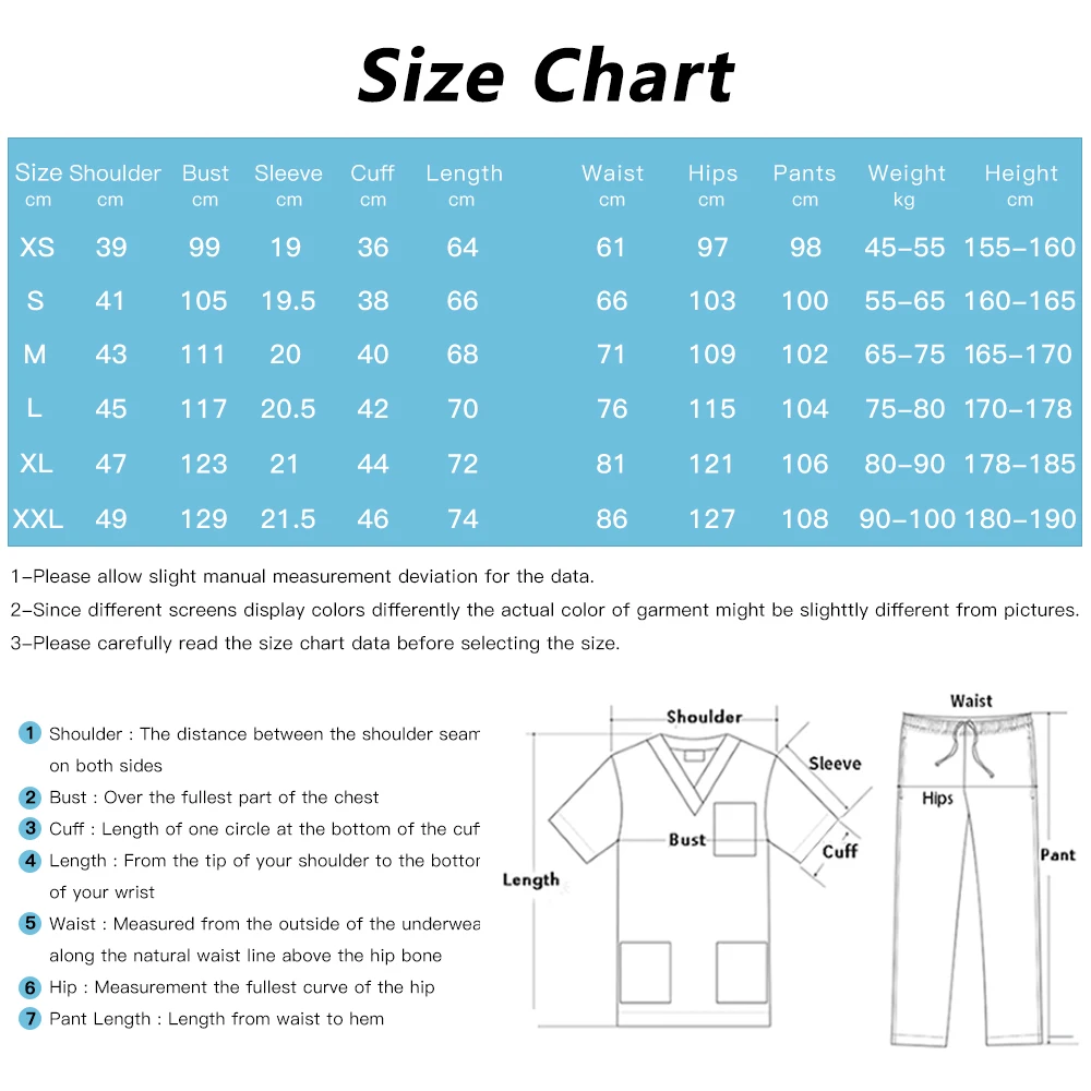 Multicolor Surgery Scrubs Uniform Short Sleeve Tops+Pants Nursing Uniform Women Pet Shop Workwear Doctor Nurse Medical Scrub Set