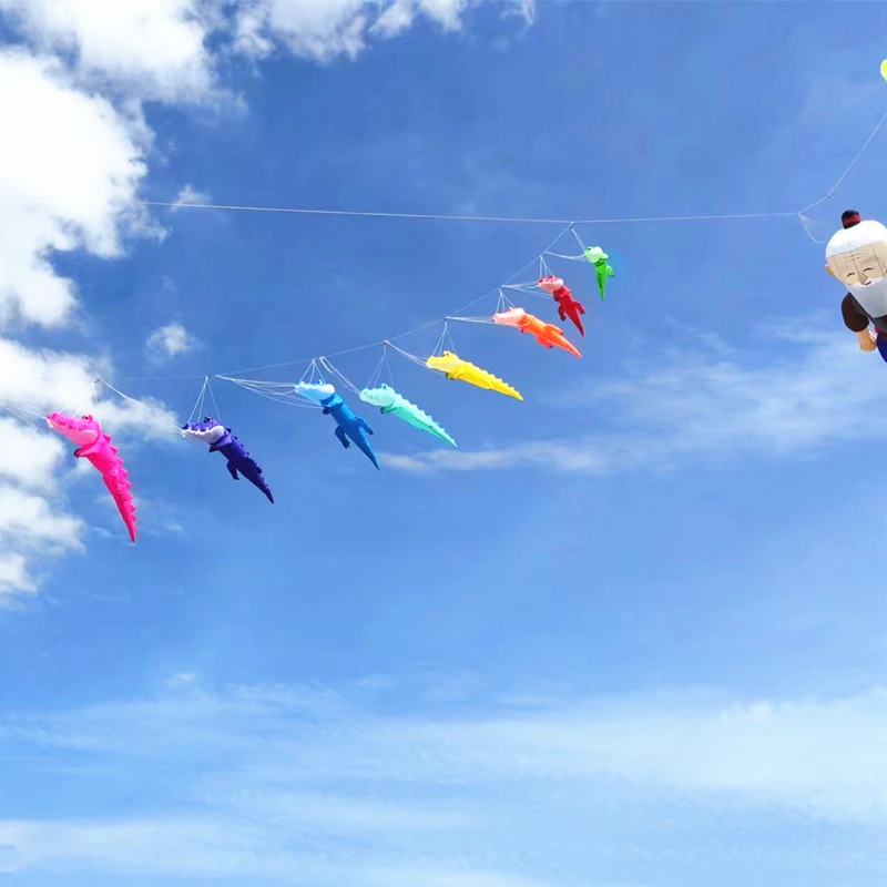 Large Crocodile kite flying string line soft kites pilot inflatable kites weifang kites factory ripstop fabric Kevlar Air bounce