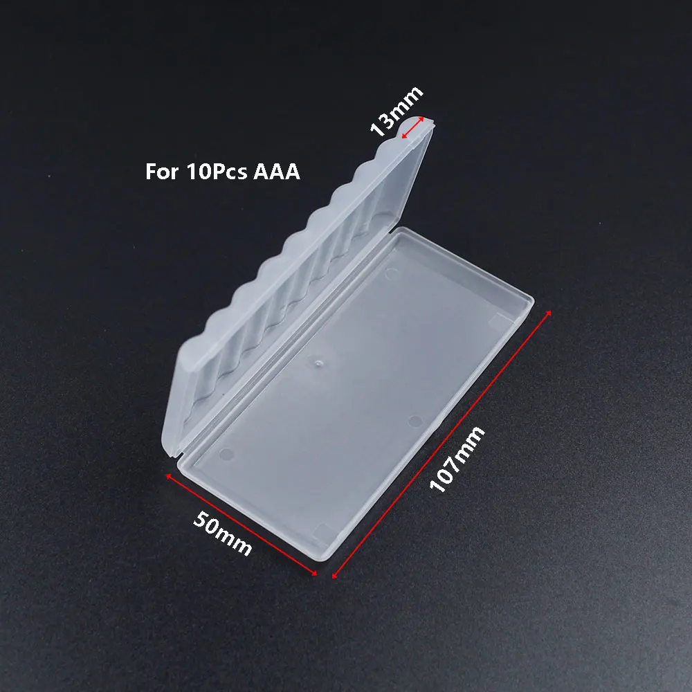 8/10 Slot Transparent Plastic Battery Storage Box for 18650/AAA/AA Hard Battery Container Holder Case Organizer Box Accessories