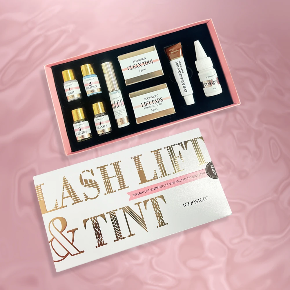 Lash Lift Kit 2 in 1 Brow Lamination Eyelash Perm Kit,Lash Lift Tint Extensions,Semi-Permanent Lash Lifting Curling Perming Wave