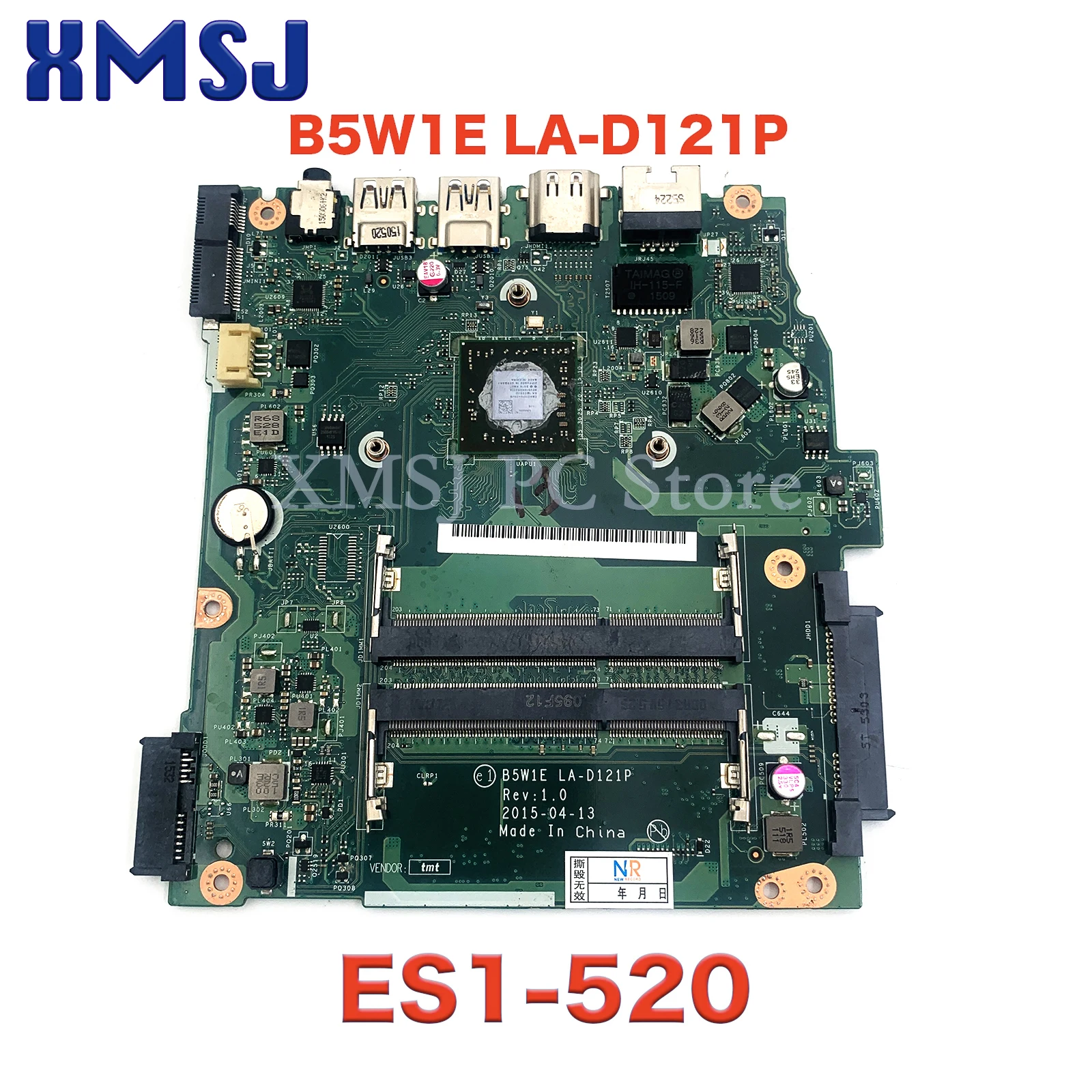 

For Acer Aspire ES1-520 ES1-521 ES1-522 Laptop Mainboard B5W1E LA-D121P NBG2K11002 NB.G2K11.002 DDR3 E1-6010 CPU DDR3 100%Test