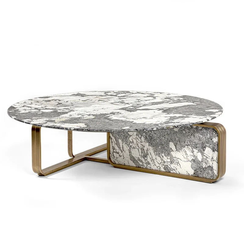 new modern Italian rectangle coffee table designs with gold stainless steel luxury natural marble center table